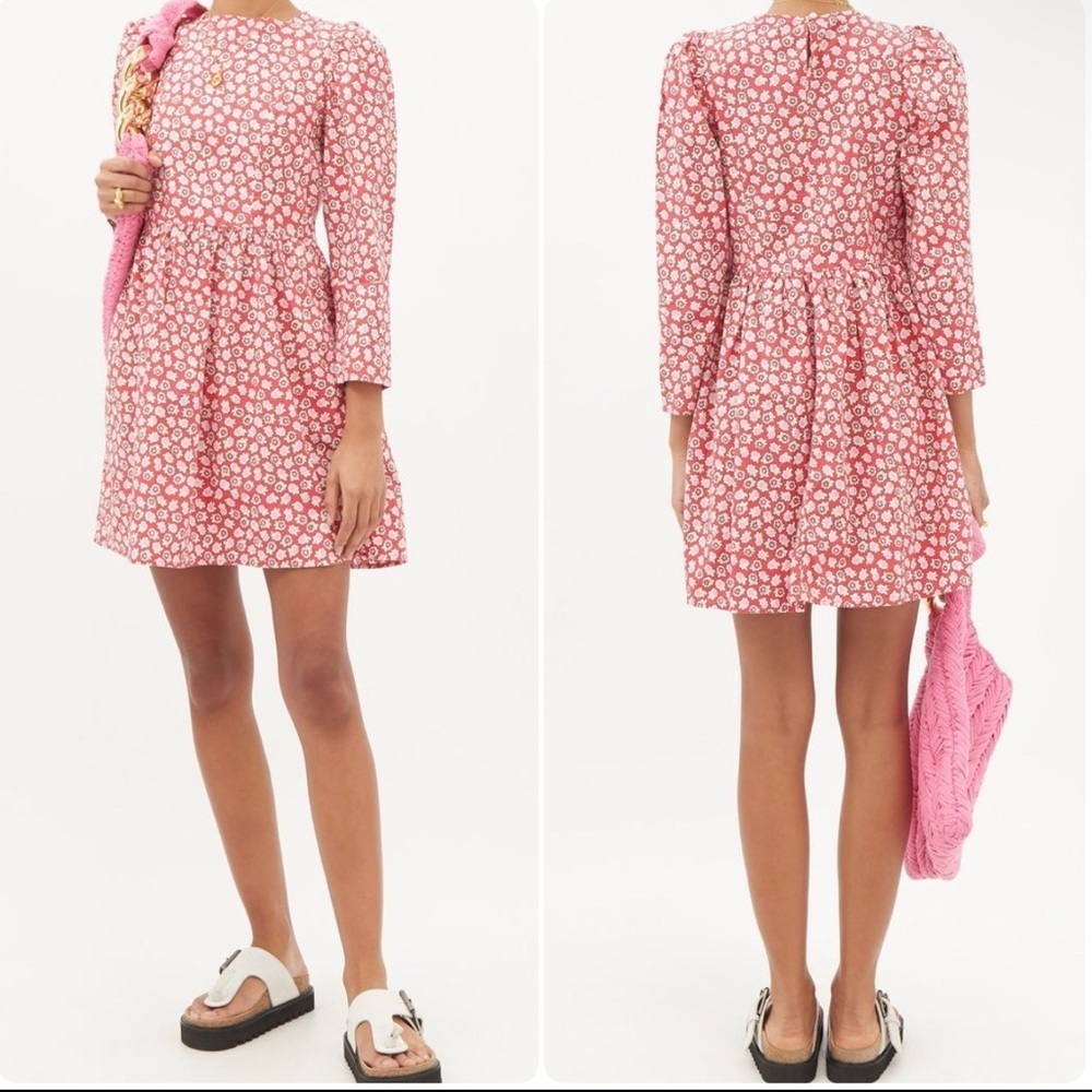 New! Batsheva Collarless Mini Spring Prairie Floral Mini Dress 🌺 size 10